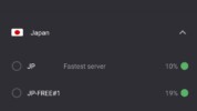 Scroll down and choose Japan. Select any JP server, then tap "Connect"